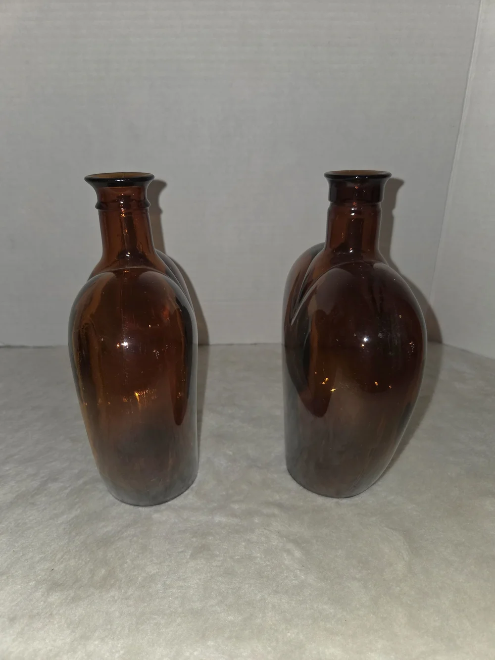 Two Vintage PAUL MASSON Pressed Glass Amber Heart Shaped 8